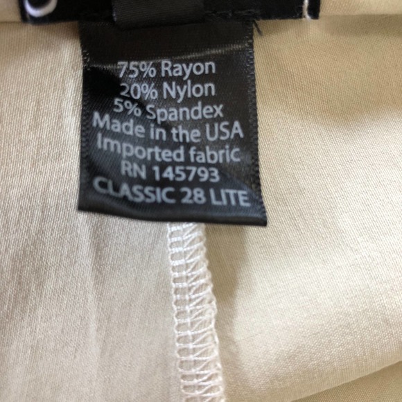 Franne Gold Beige Straight Pants Womens 14 Elastic High Rise Pull-On Tan Stretch - Picture 5 of 6